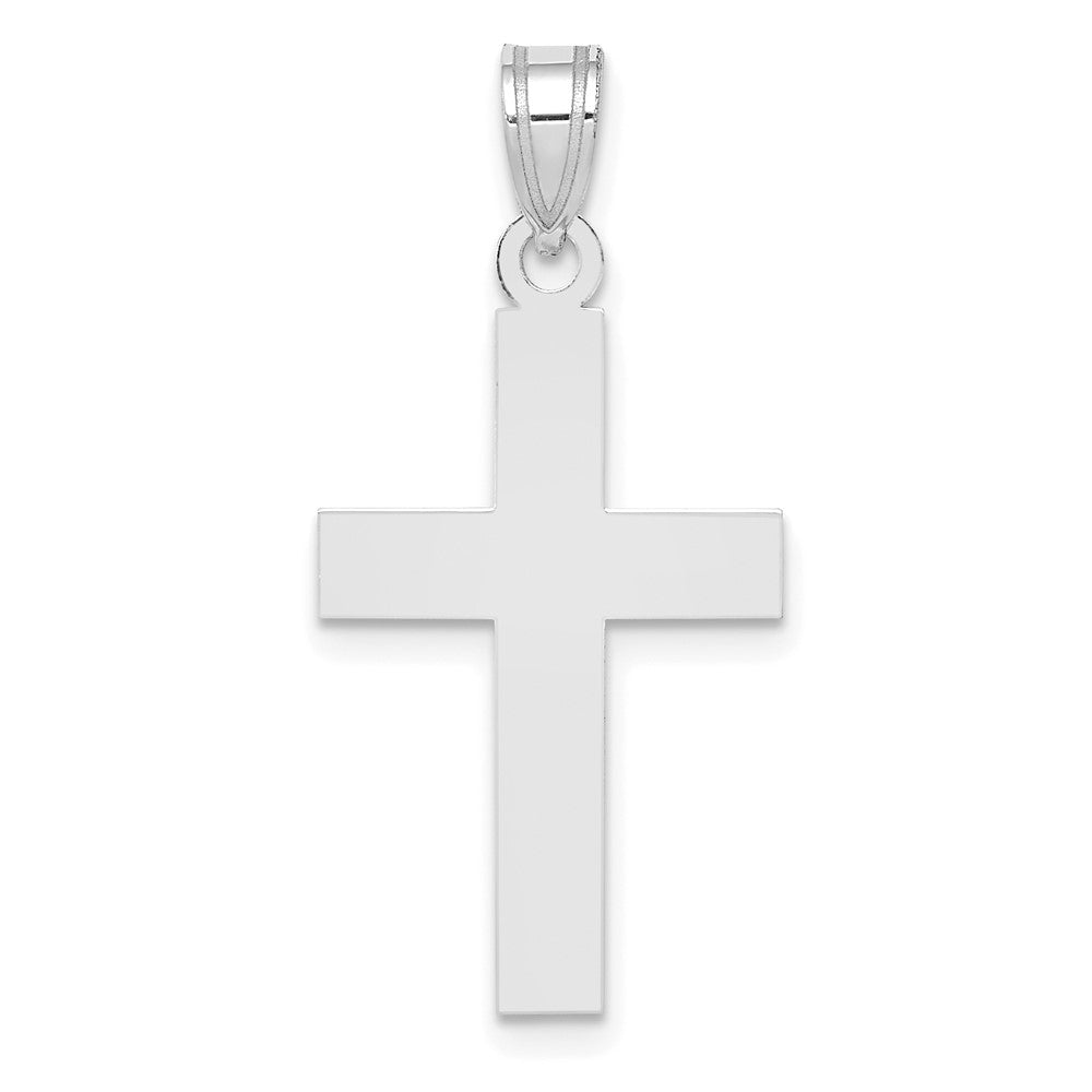 Polished Cross Pendant in 14K White Gold