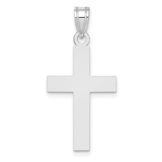 Polished Cross Pendant in 14K White Gold