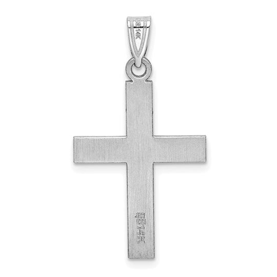 Polished Cross Pendant in 14k White Gold