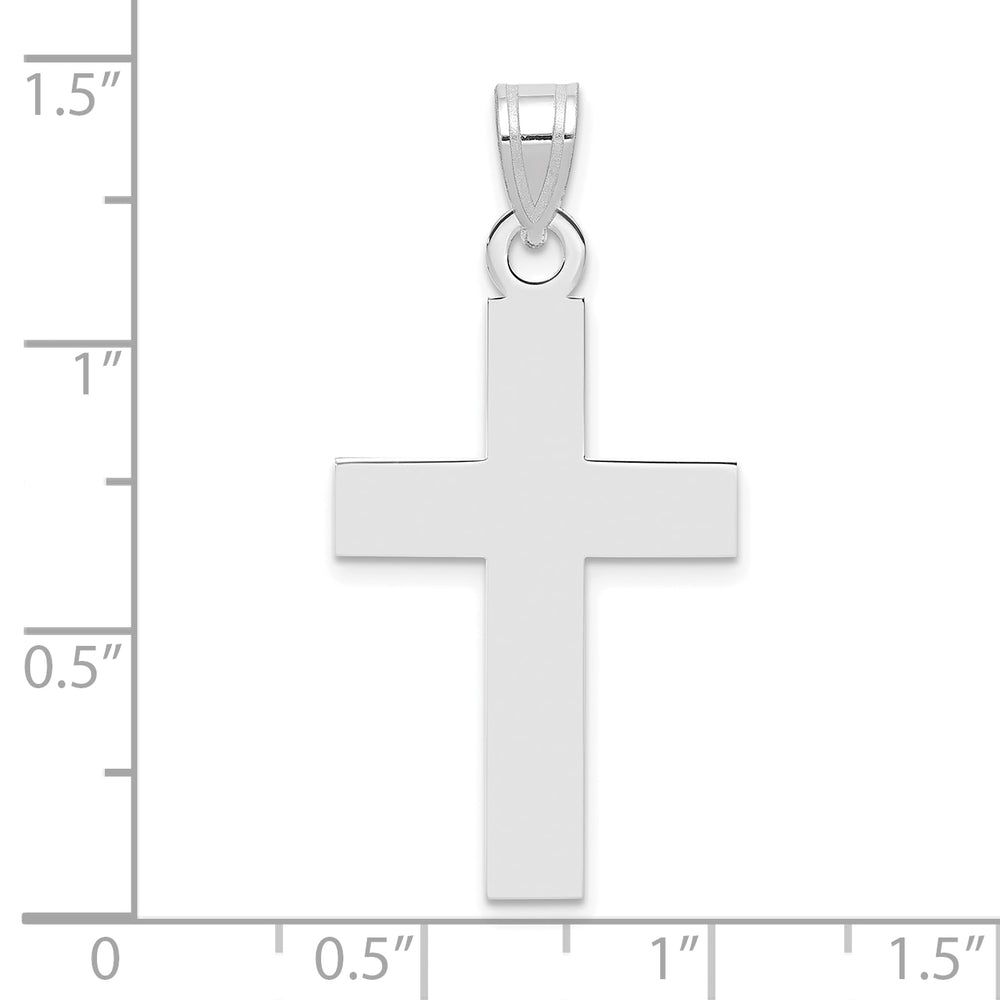 Polished Cross Pendant in 14k White Gold