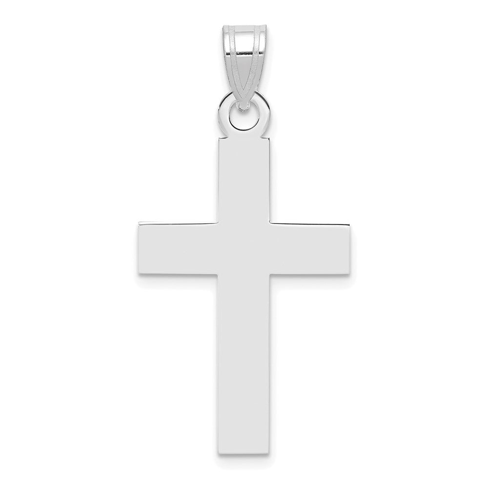 Polished Cross Pendant in 14k White Gold