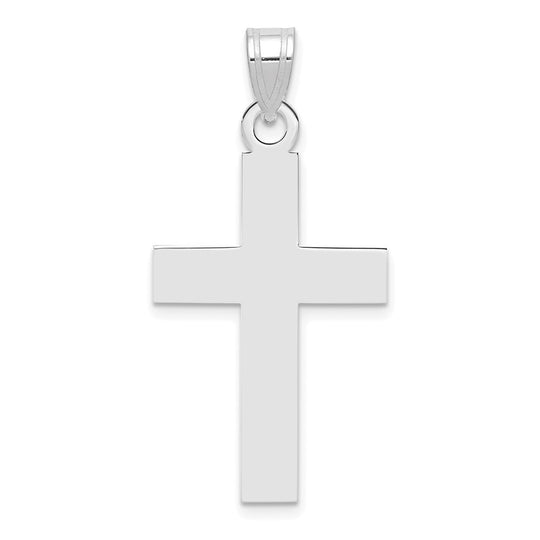 Polished Cross Pendant in 14k White Gold