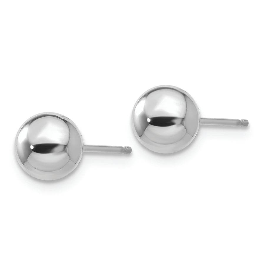 Pendientes de Post con Bola Pulida de 6 mm en Oro Blanco de 14k