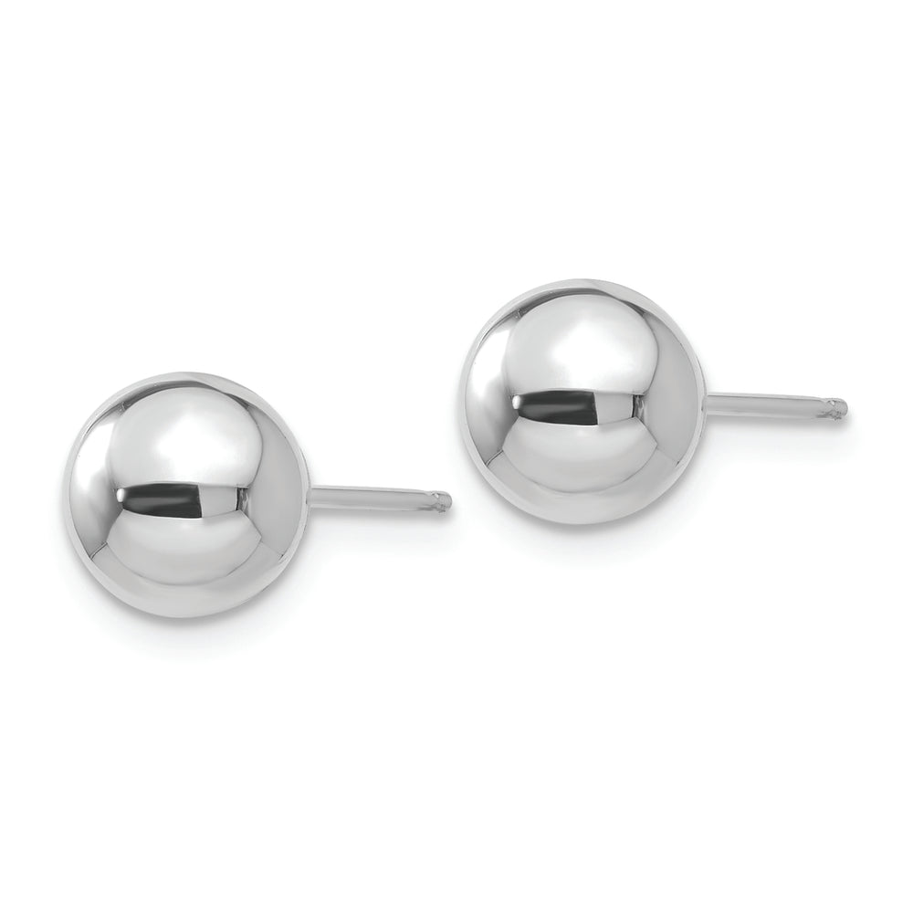 Pendientes de Post con Bola Pulida de 7 mm en Oro Blanco de 14k