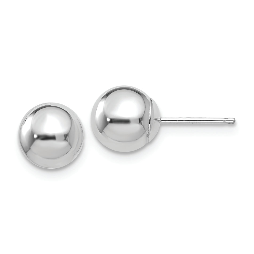 Pendientes de Post con Bola Pulida de 7 mm en Oro Blanco de 14k