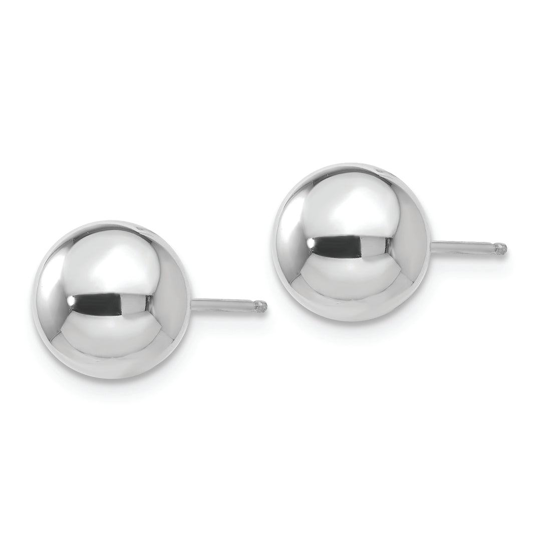 Pendientes de Post con Bola Pulida de 8 mm en Oro Blanco de 14k