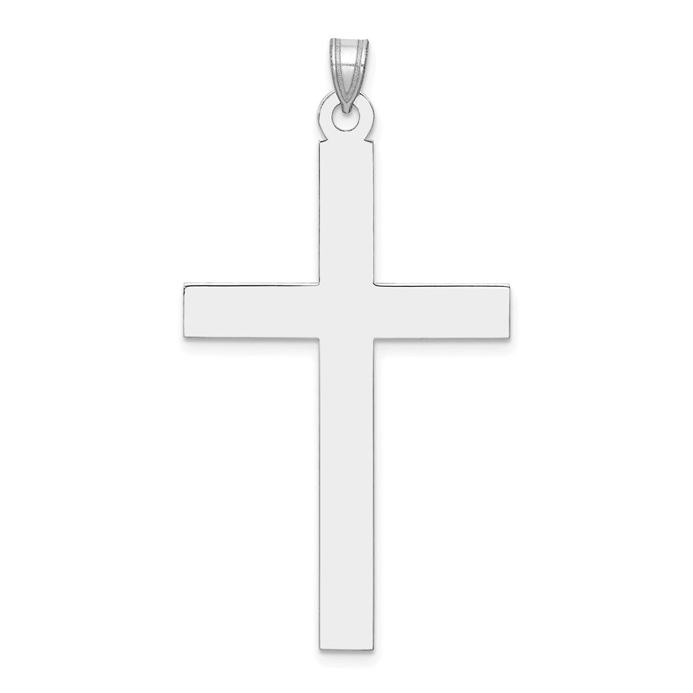 Polished Cross Pendant in 14k White Gold