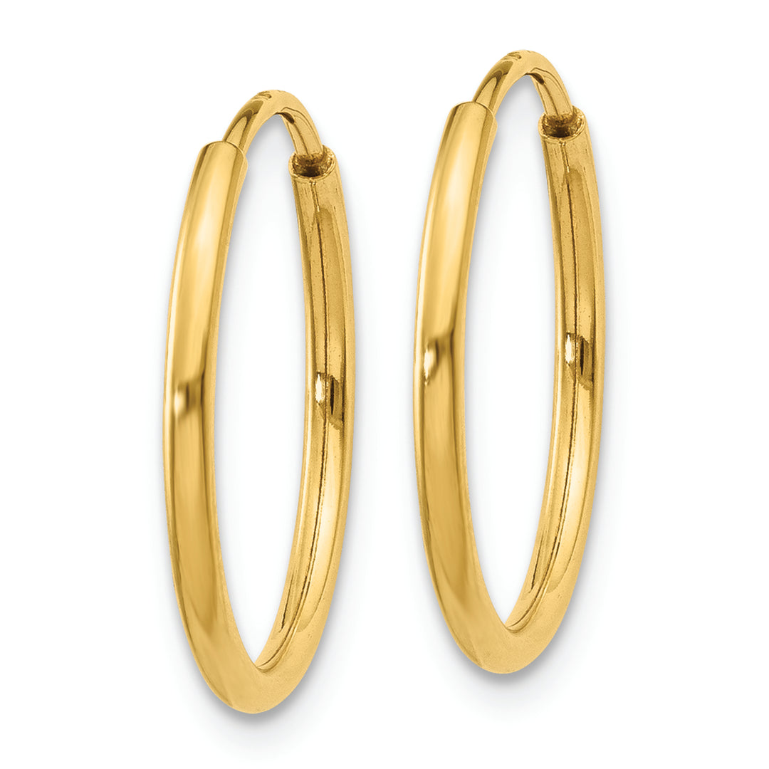 Arracada tipo sin fin en Oro Amarillo de 14K