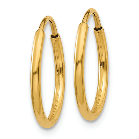 Aretes de Aro Infinito de 1.25 mm en Oro de 14K