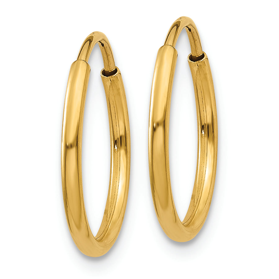 Aretes de Aro Infinito de 1.25 mm en Oro de 14K