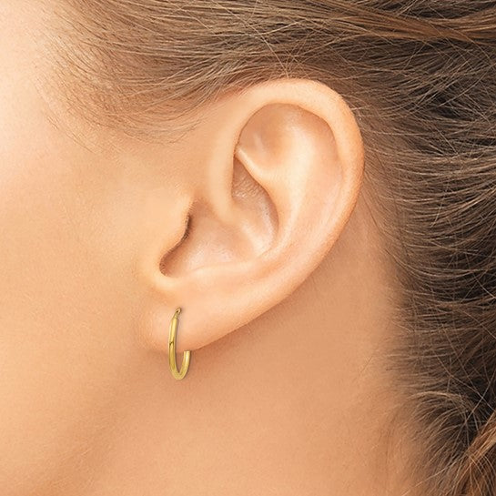 Aretes de Aro Infinito de 1.25 mm en Oro de 14K