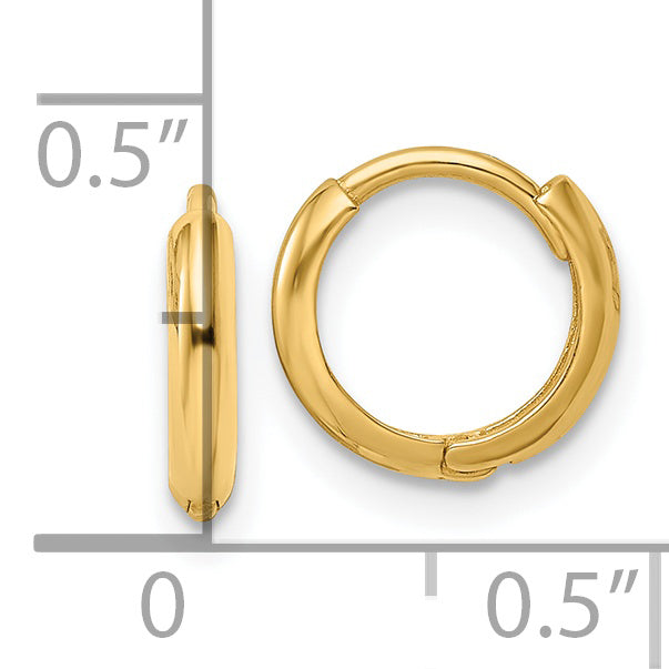 endientes de Aro con Bisagra en Oro Amarillo de 14k