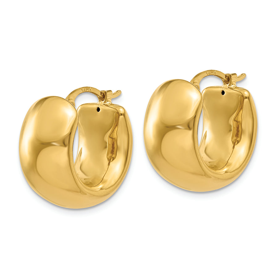 Pendientes de Aro Anchos y Abombados en Oro Amarillo de 14K