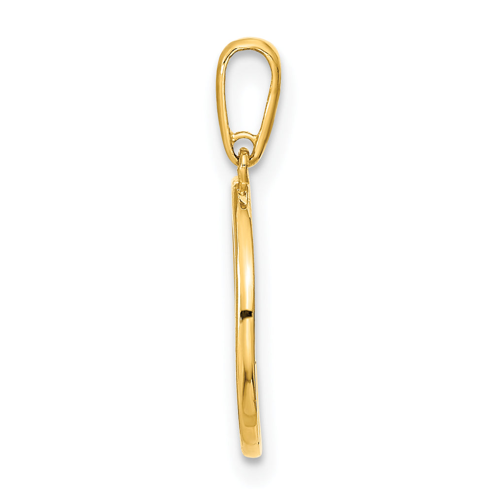 Colgante de Círculo Pulido con la Palabra "Hope" en Oro de 14k