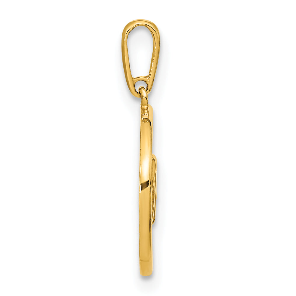 Colgante de Círculo Pulido con la Palabra "Dream" en Oro de 14k