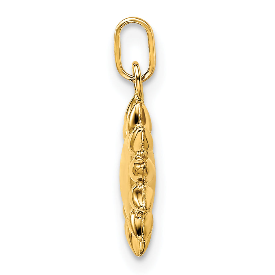 Colgante de sol inflado pulido de 14k