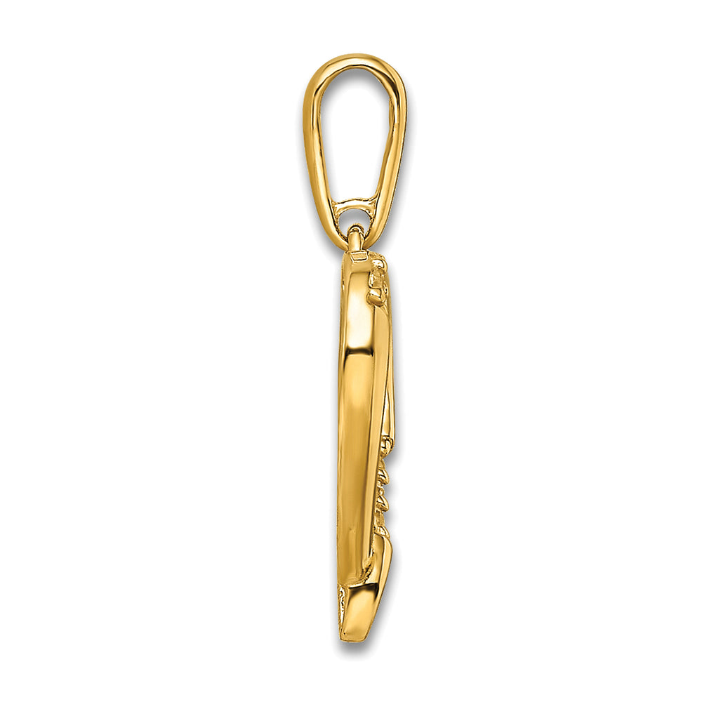 14k CZ Heart Pendant with Cross