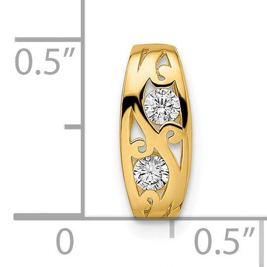 Deslizador de Cadena con CZ en Oro Amarillo de 14K