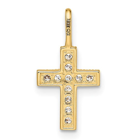 14k Cubic Zirconia Cross Pendant