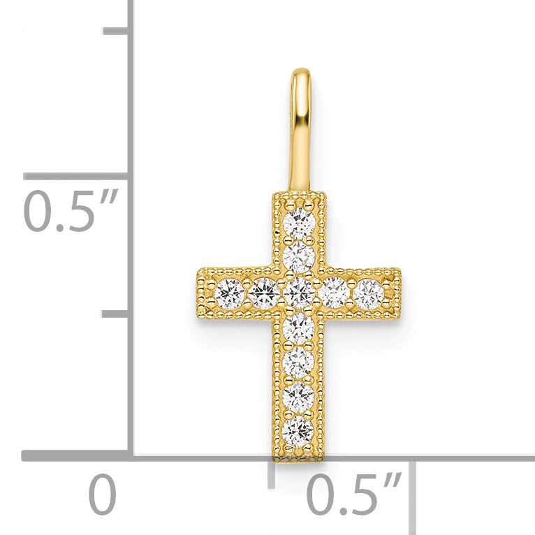 14k Cubic Zirconia Cross Pendant