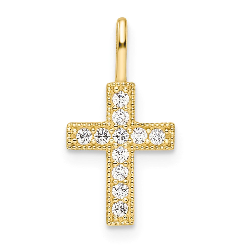 14k Cubic Zirconia Cross Pendant