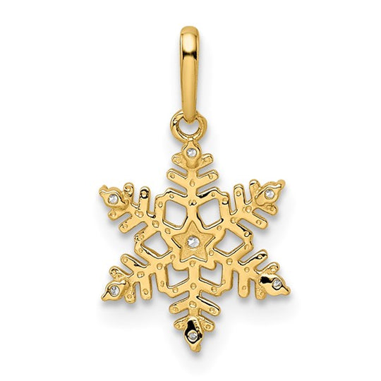 14k CZ Snowflake Pendulum