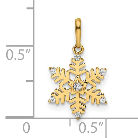 14k CZ Snowflake Pendulum