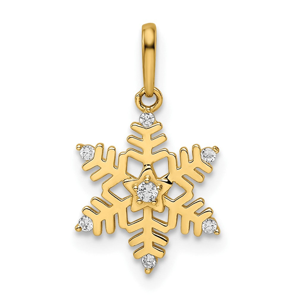 14k CZ Snowflake Pendulum