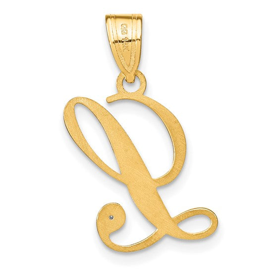 Dije Inicial Letra "L" en Oro Amarillo de 14K con Diamante