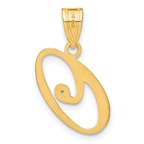 Dije Inicial Letra "O" en Oro Amarillo 14K con Diamante