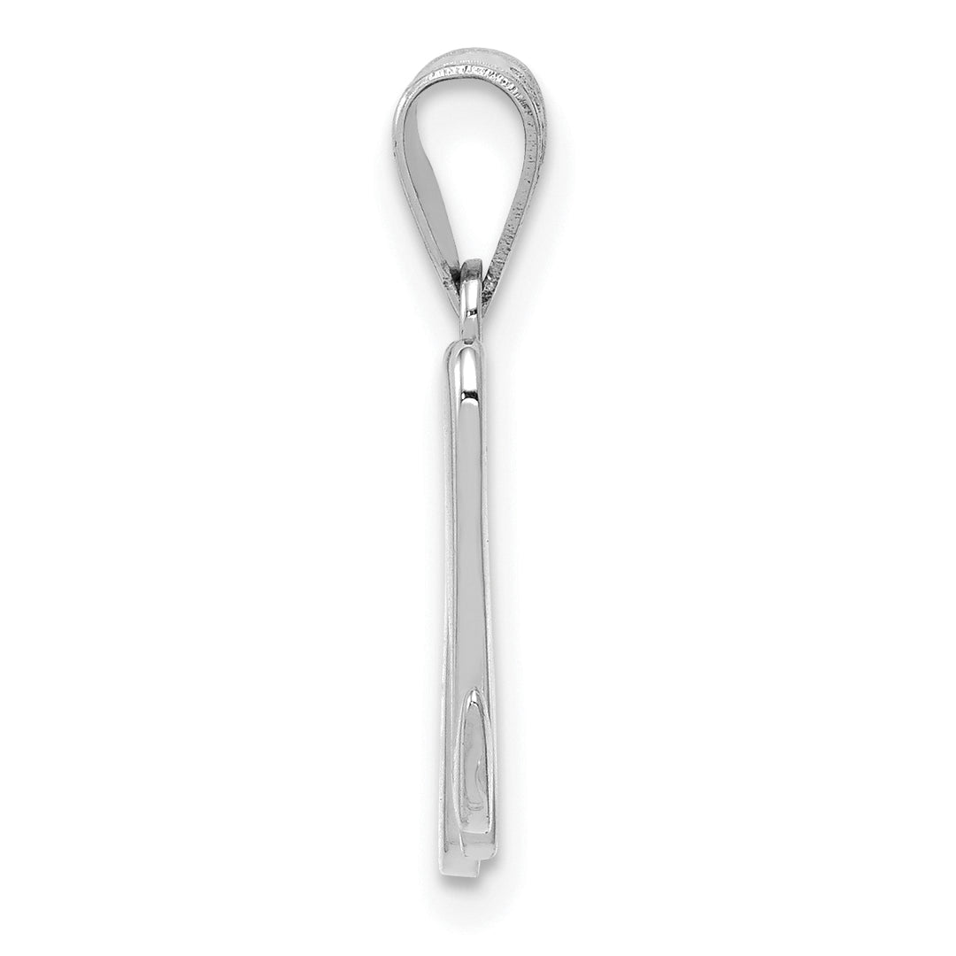 Colgante con Letra “M” en Escritura Cursiva en Oro Blanco de 14K