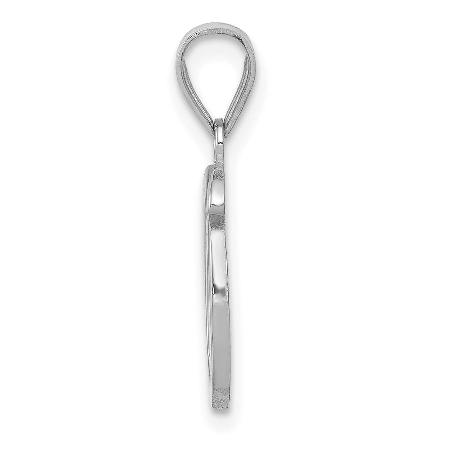 Dije Inicial Letra "O" en Estilo Manuscrito de Oro Blanco 14K