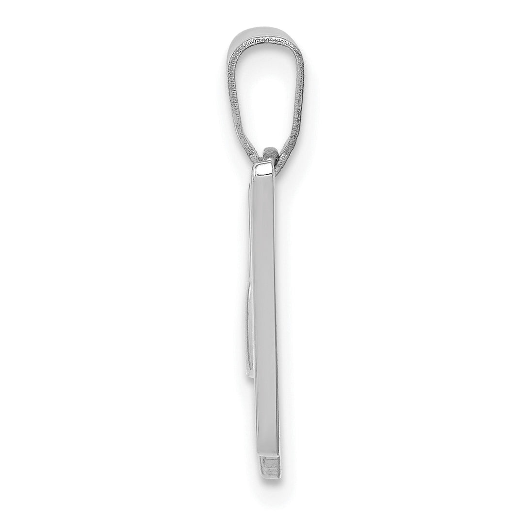 14k White Gold Script Style "W" Initial Pendant