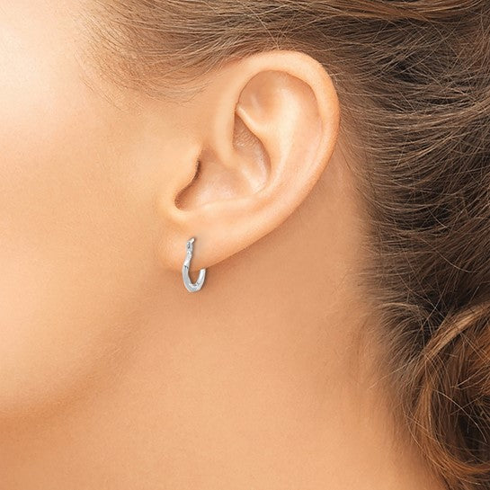 Polished Twisted Hoop Earrings in 14K White Gold