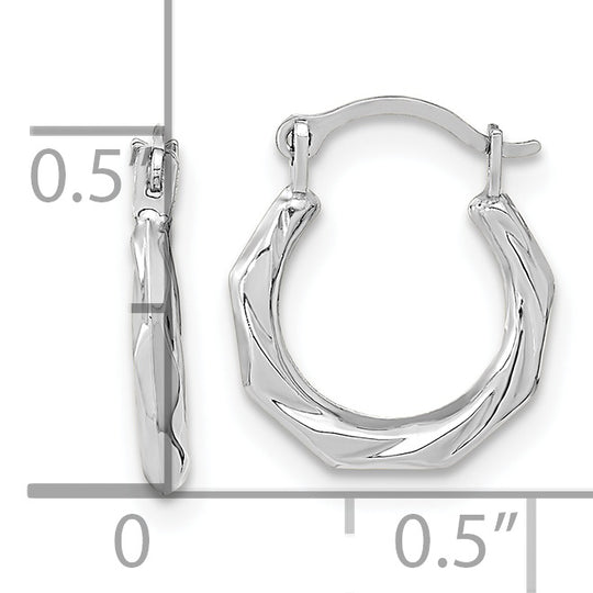 Polished Twisted Hoop Earrings in 14K White Gold