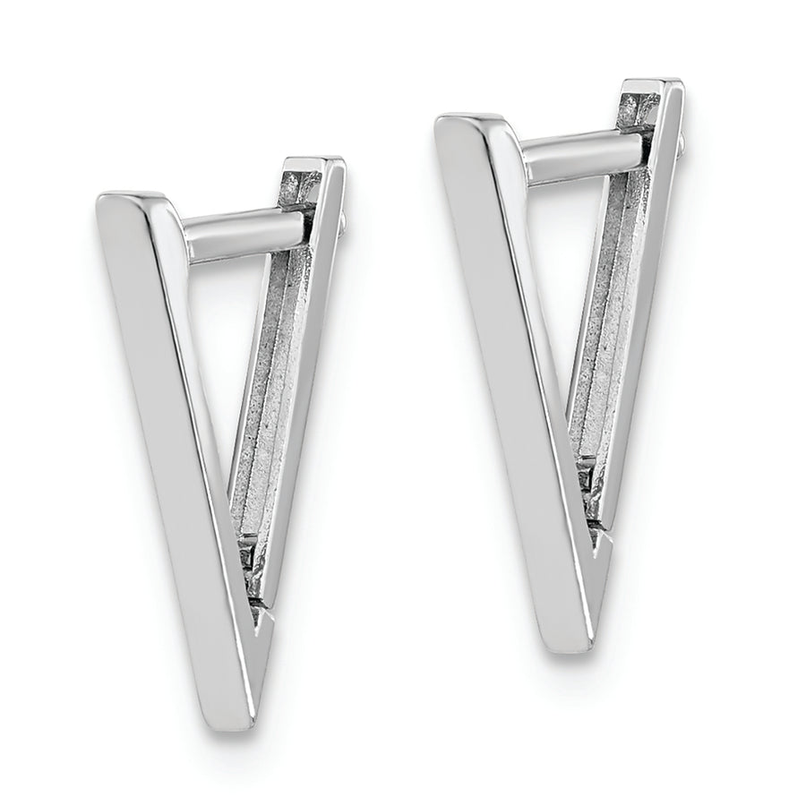 Aretes de Aro Triangulares Pulidos en Oro Blanco de 14K