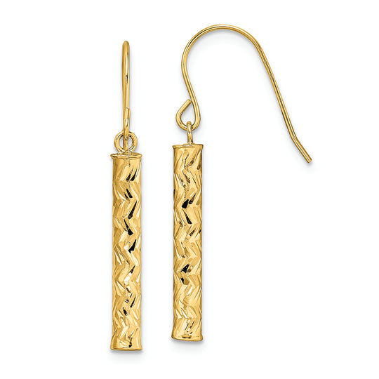 Polished 14K Yellow Gold Dangle Earrings