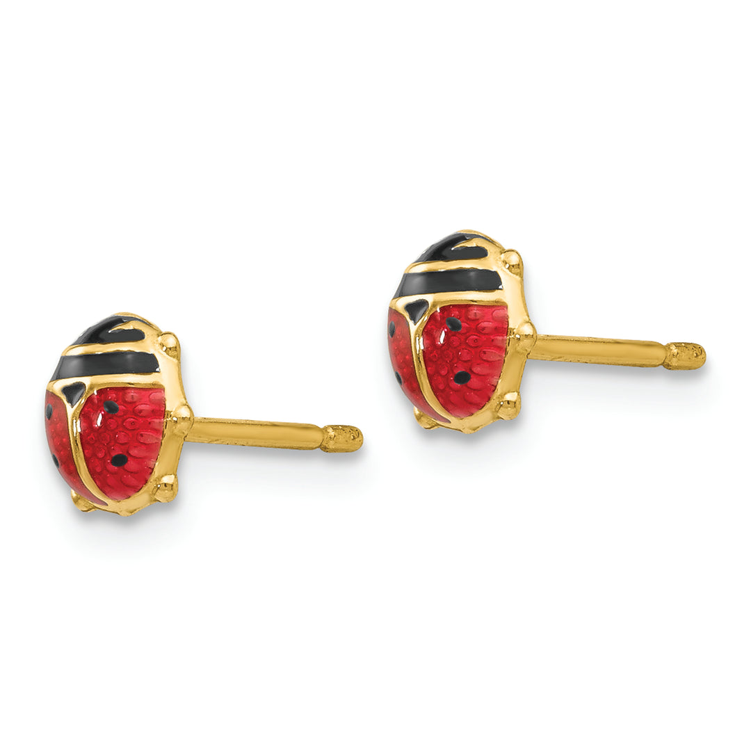 Aretes de Mariquita con Esmalte en Oro de 14k