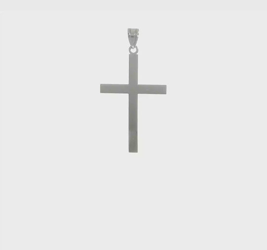 14k White Gold Engravable Cross Pendant