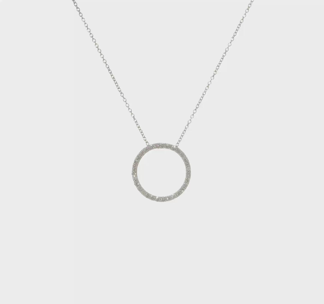 1/2 Quart Lab-Created Diamond Round Pendant Necklace in 14k White Gold, 18 Inch Chain