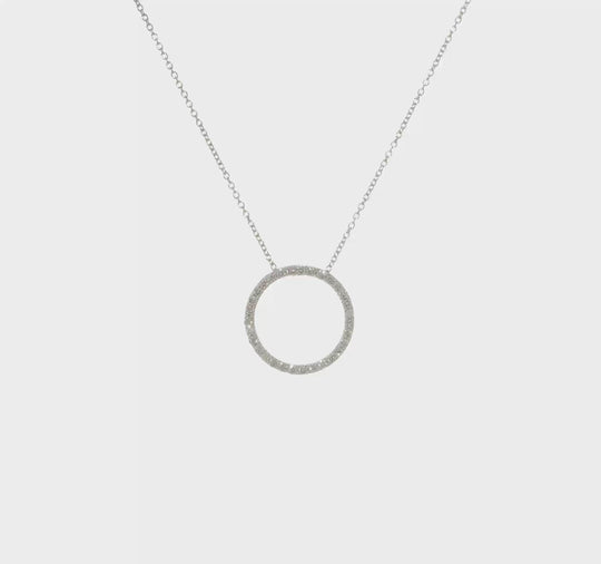 1/2 Quart Lab-Created Diamond Round Pendant Necklace in 14k White Gold, 18 Inch Chain
