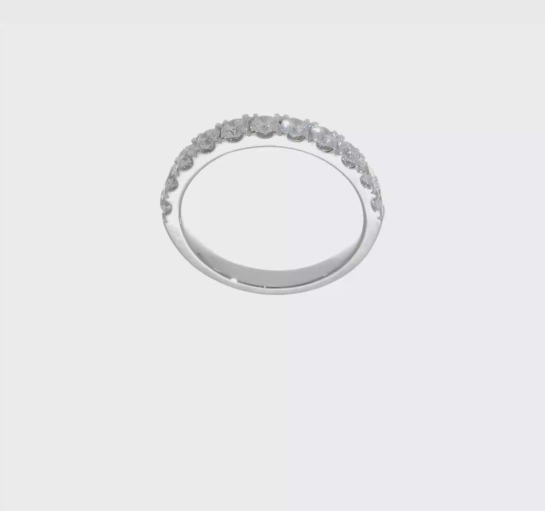 Anillo de Boda TRUE ORIGIN de Oro Blanco 14K con 1 Quilate de Diamantes de Laboratorio VS+ F+