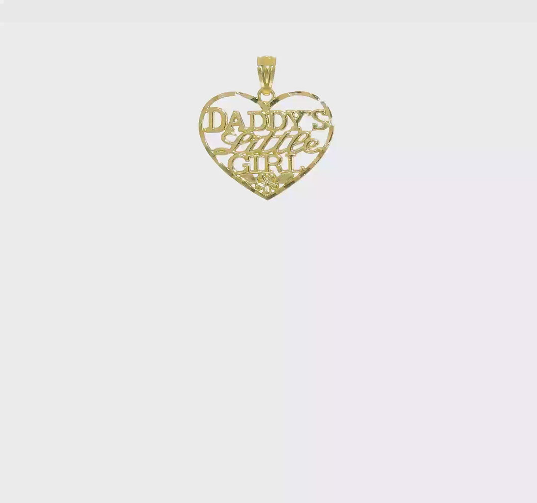 Dije Corazón Daddy's Little Girl en Oro Amarillo de 10k