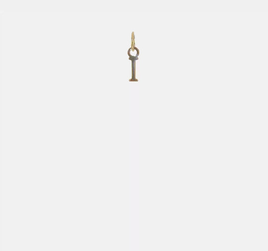 14K Yellow Gold Cut Out Letter "I" Pendant