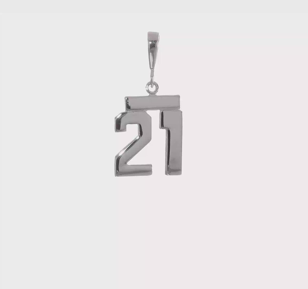 Small Polished Pendant Number 21 14k
