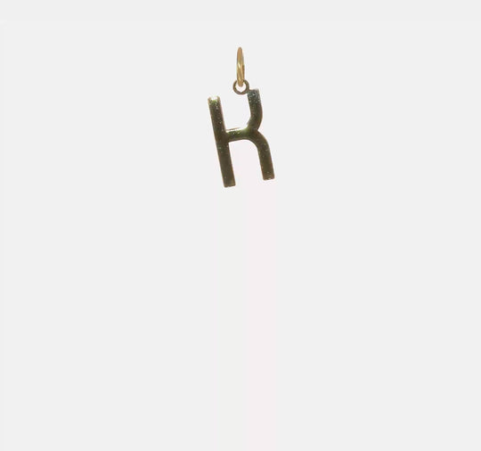 Initial Letter K Pendant in 14K Yellow Gold