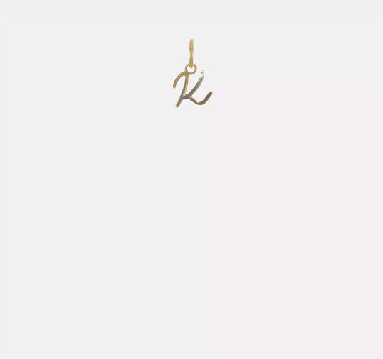 Capital Letter "K" Pendant in 14K Yellow Gold