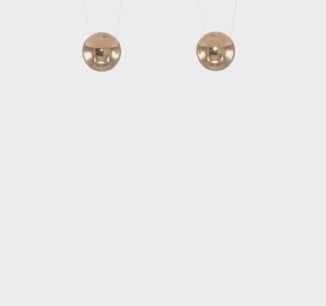 Pendientes de Post con Bola Pulida de 7 mm en Oro Amarillo de 14k