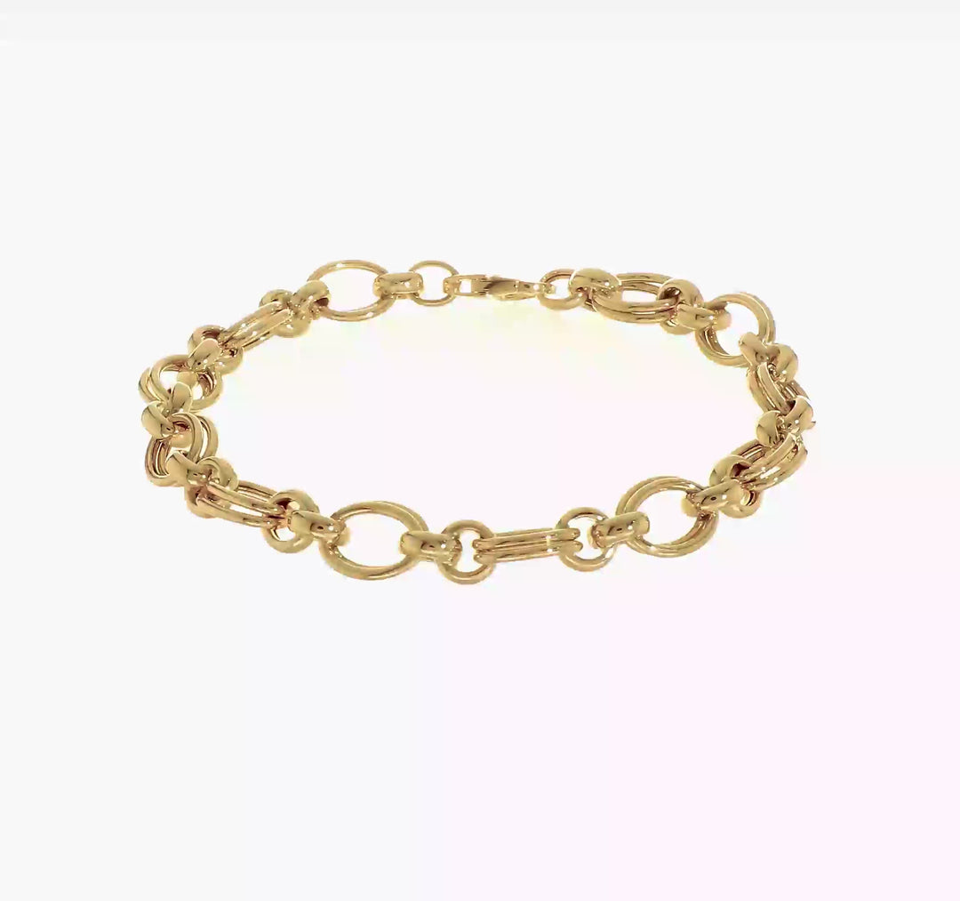 Pulsera 14K Pulida con Enlace Fancy