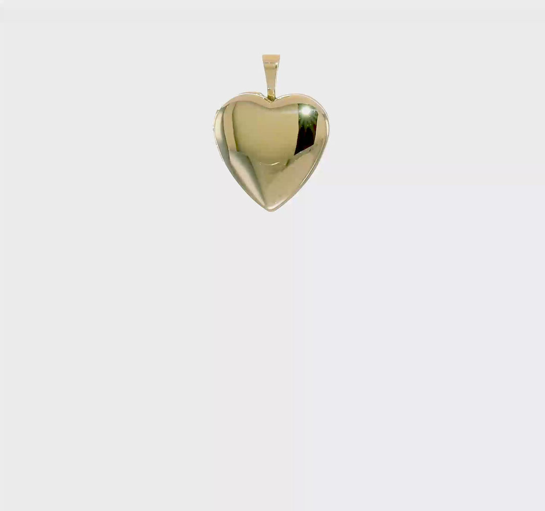 14k Yellow Gold 16mm Heart Locket